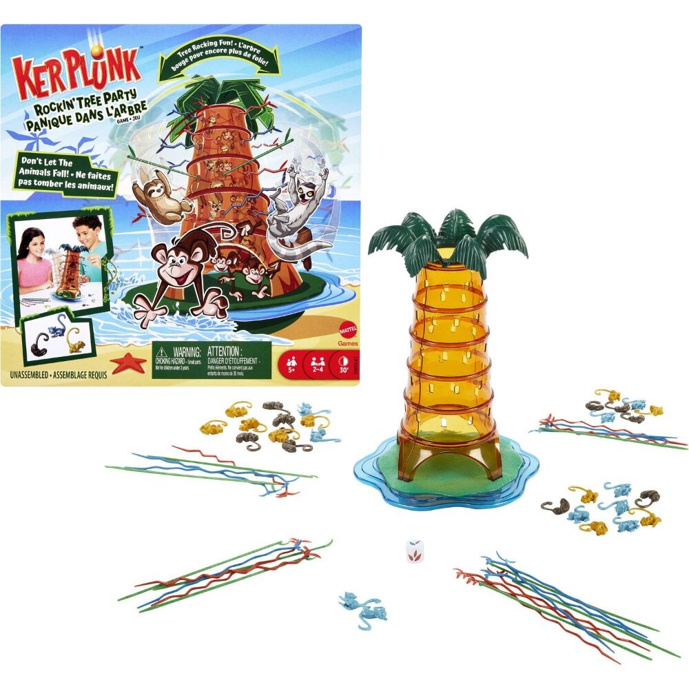 Mattel KerPlunk Rockin' Tree Party Game, Kids and Family Board Game